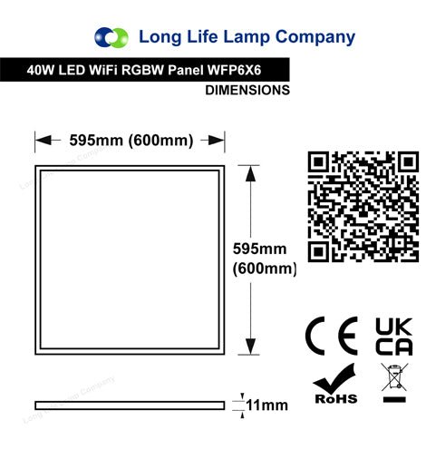 40w Smart RGB WiFi LED Ceiling Panel Light 600 x 600 Colour Changing + CW/WW - PanelHut Free Delivery on all orders