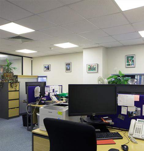 Slim LED panel light 600x600 with heat sink backlit design