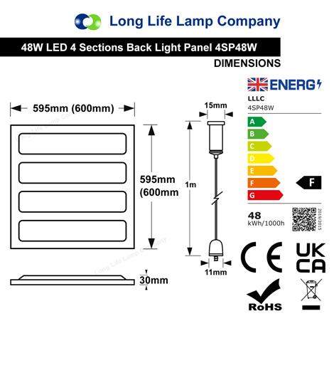 48w Hanging LED Panel 600 x 600 Ceiling Light 6500k 4 Sections Back Light - PanelHut Free Delivery on all orders