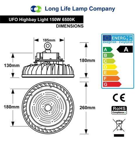 150w LED High Bay Light UFO Style 6000k Commercial Light