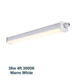 36w 4 feet LED Ceiling Batten Light Triproof Fitting IP66 Warm White 3000K
