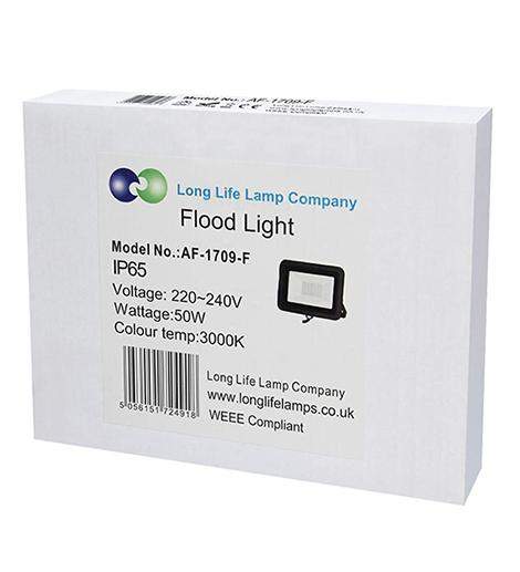 50w Outdoor LED Floodlight IP65 Waterproof Warm White 3000k AF1709 - PanelHut Free Delivery on all orders