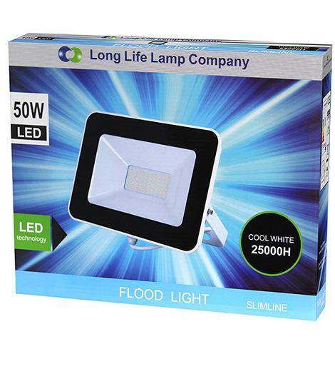 50w Outdoor LED Floodlight White Body IP65 Cool White 6000k SL50W - PanelHut Free Delivery on all orders