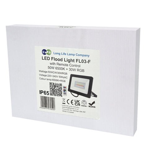 50w Outdoor RGB LED Black Floodlight IP65 Waterproof Colour Changing 50WRGB - PanelHut Free Delivery on all orders