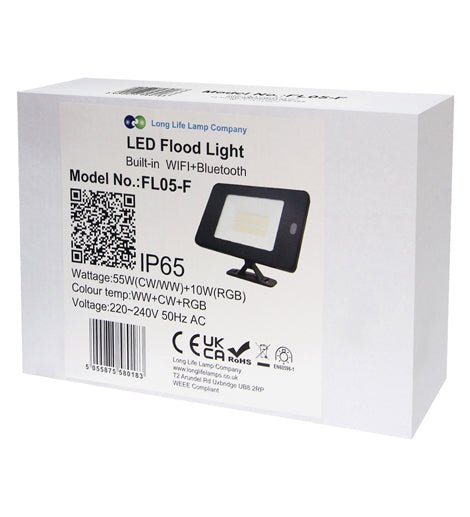 55W Smart WiFi Flood Light RGB CCT IP65 Colour Switching FL05 - PanelHut Free Delivery on all orders