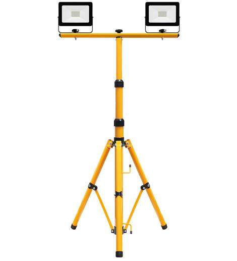 30W twin LED tripod work light 6500K IP65 portable job site lighting