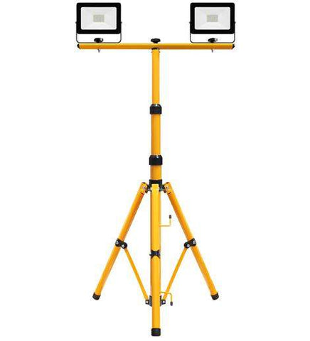 30W twin LED tripod work light 6500K IP65 portable job site lighting