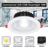 COB 12W Recessed Commercial LED Downlight 6000k PL Metal Halide Replacement CDL12