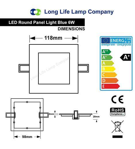 6w Blue LED Square Recessed Panel Light 118 x 118 - PanelHut Free Delivery on all orders