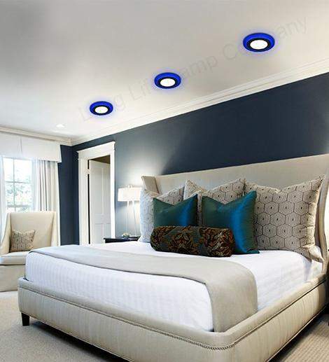 6w Blue Ring Recessed Ceiling LED Round Panel 145mm - PanelHut Free Delivery on all orders