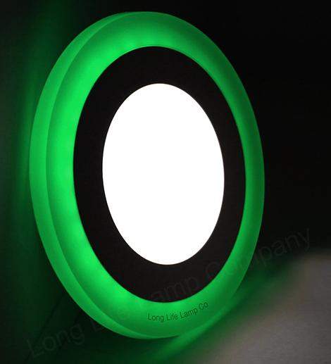 6w Recessed Ceiling LED Round Green Ring Panel 145mm - PanelHut Free Delivery on all orders