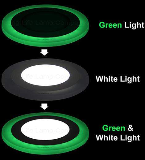 6w Recessed Ceiling LED Round Green Ring Panel 145mm - PanelHut Free Delivery on all orders
