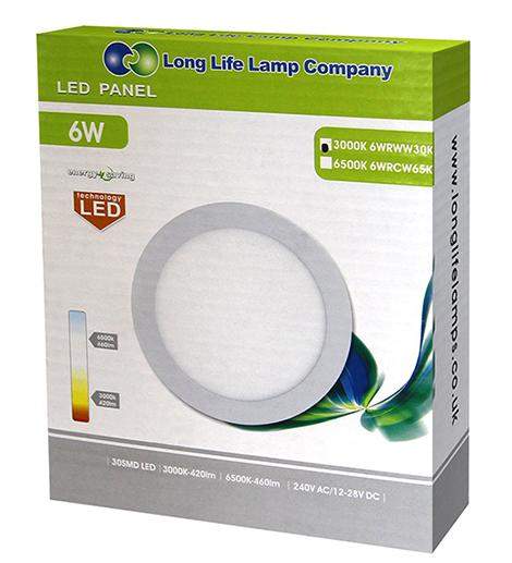 6w Recessed Ceiling LED Round Panel 3000K Warm White 120mm - PanelHut Free Delivery on all orders