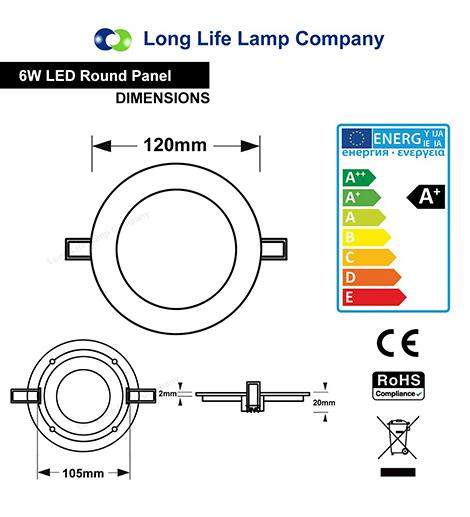 6w Recessed Ceiling LED Round Panel 3000K Warm White 120mm - PanelHut Free Delivery on all orders