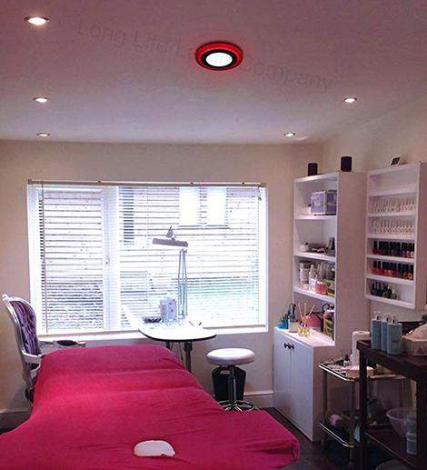 145mm recessed LED panel with red illumination