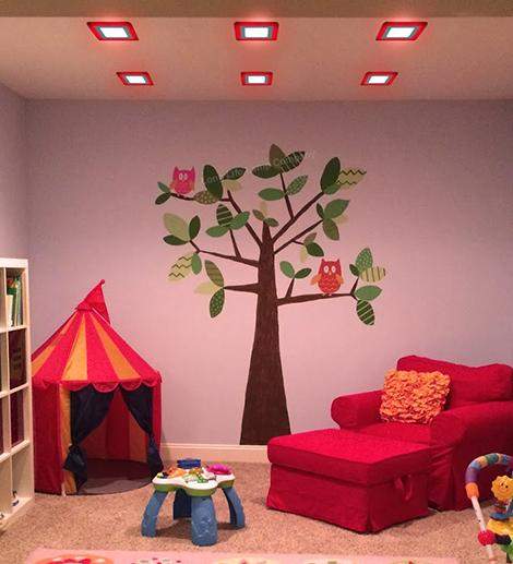6w Recessed Ceiling LED Square Panel Dual Colour Red and White 142 x 142 - PanelHut Free Delivery on all orders