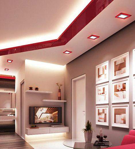 6w Recessed Ceiling LED Square Panel Dual Colour Red and White 142 x 142 - PanelHut Free Delivery on all orders