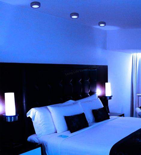 6w Surface Mount Ceiling LED Round Panel Blue 120mm - PanelHut Free Delivery on all orders