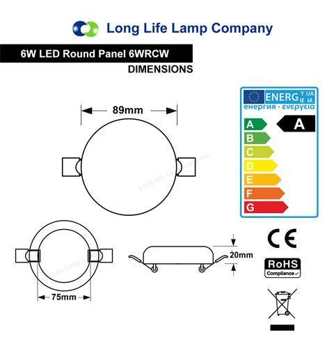 6w Round LED Panel Light Recessed with Edge Lit 6500k 6RCWA