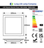 18w LED Panel Light Square Recessed Back Lit 6500k 18WSCW03