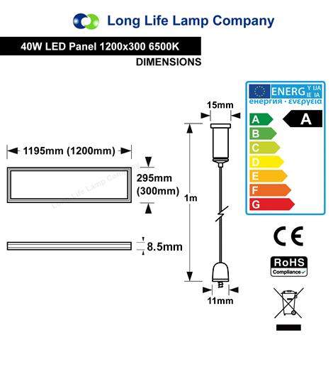 40w Hanging Ceiling LED Panel 6500k Cool White 1200 x 300