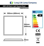 48W Backlight Heat Sink Ceiling Panel Light 600 x 600 6500k Cool White