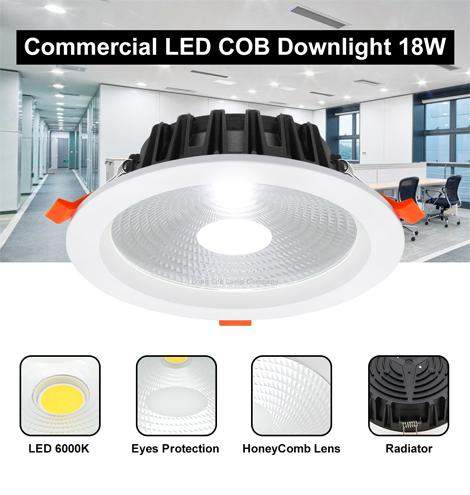 COB 18W Recessed Commercial LED Downlight 6000k PL Metal Halide Replacement CDL18W - PanelHut Free Delivery on all orders