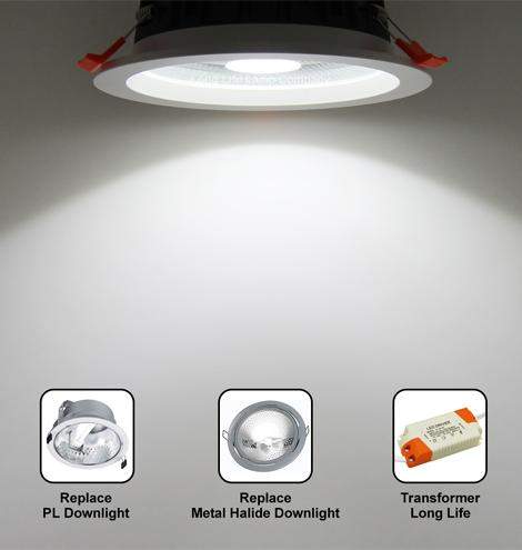 COB 18W Recessed Commercial LED Downlight 6000k PL Metal Halide Replacement CDL18W - PanelHut Free Delivery on all orders