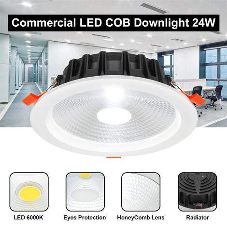 COB 24W Recessed Commercial LED Downlight 6000k PL Metal Halide Replacement CDL24W - PanelHut Free Delivery on all orders