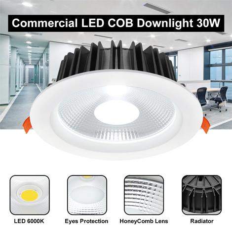 COB 30W Recessed Commercial LED Downlight 6000k PL Metal Halide Replacement CDL30 - PanelHut Free Delivery on all orders