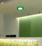 12w Recessed Ceiling LED Round Panel Green 195mm