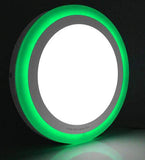 18w Surface Mount LED Round Panel Green 247mm