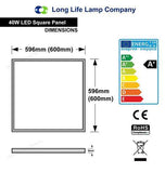 10 Pack 40w LED Ceiling Panel 6500K Cool White 600x600 Energy Rating A+