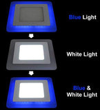 6w Blue Ring LED Square Recessed Panel Light 145 x 145