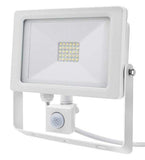 30w Outdoor LED PIR Floodlight White Body IP65 Cool White 6000k