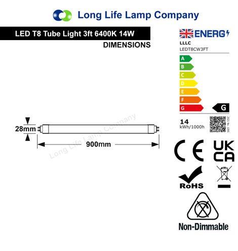 Opaque T8 LED Tube Light CFL Replacement 3 ft T83FT - PanelHut Free Delivery on all orders