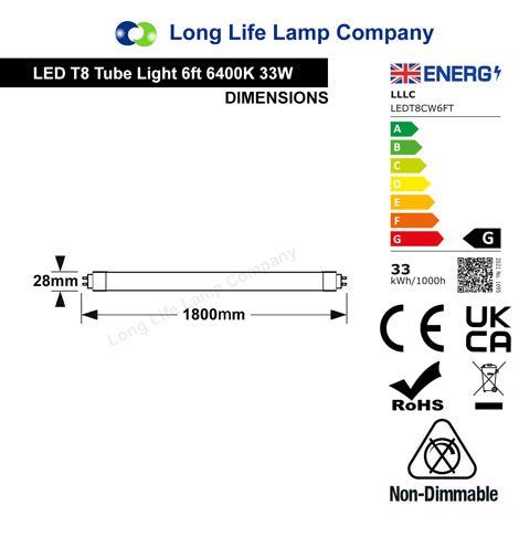 Opaque T8 LED Tube Light CFL Replacement 6 ft T86FT (Collection Only) - PanelHut Free Delivery on all orders