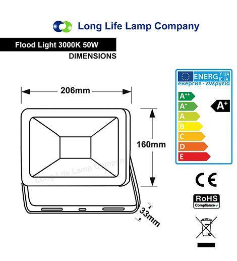 50w Outdoor LED Floodlight IP65 Waterproof Warm White 3000k AF1709