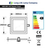 18w Recessed LED Square Panel Red 242 x 242