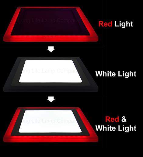 18w Recessed LED Square Panel Red 242 x 242