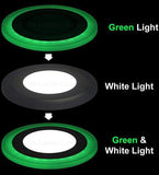 6w Recessed Ceiling LED Round Panel Green 145mm
