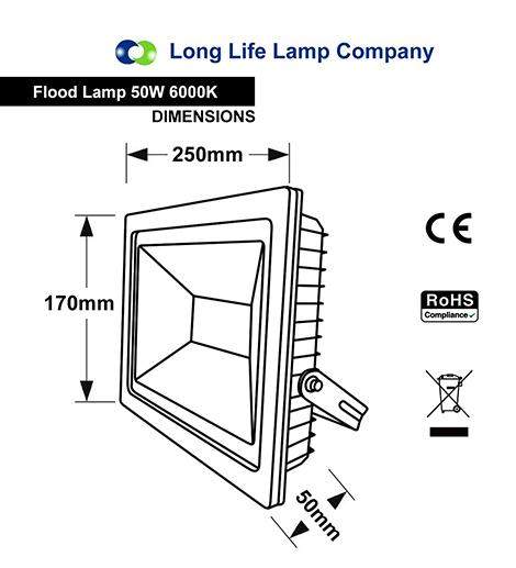 50w Outdoor LED Floodlight IP65 Waterproof Cool White 6000k