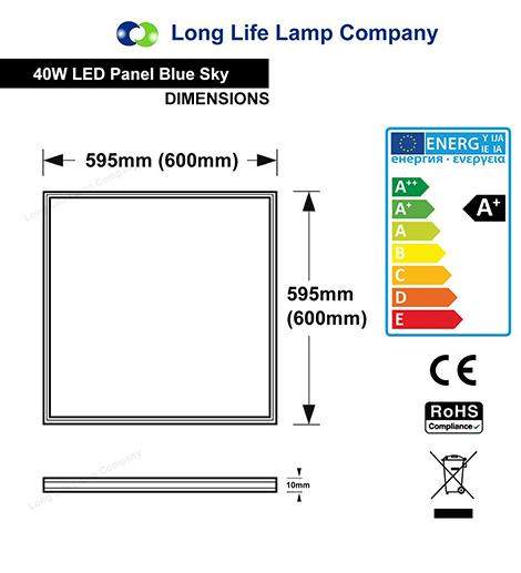 40w LED Sky Ceiling Panel White 600 x 600 Energy Rating A+